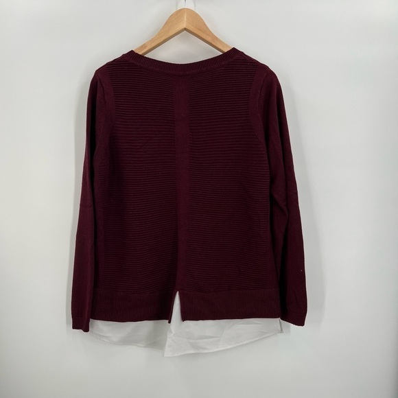 Hilary Radley Ladies 2fer Sweater Heather Wine Ladies Large - Picture 4 of 6